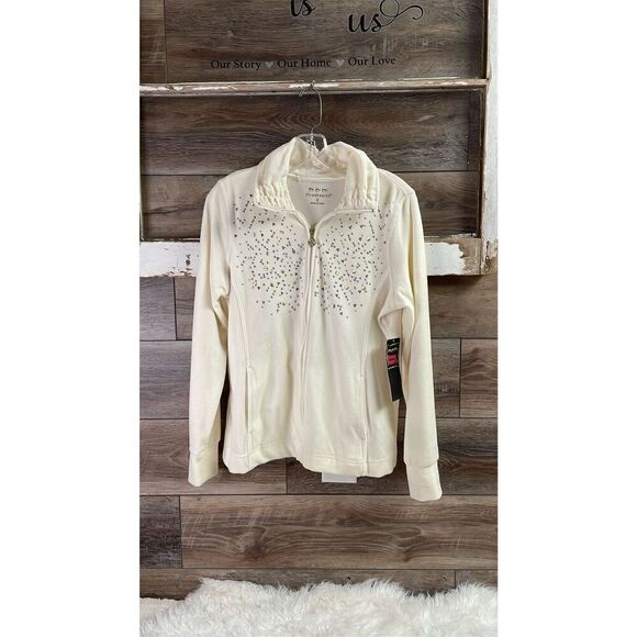 ThreeHearts Velour Off White Studded Jacket New With Tags - Picture 3 of 8